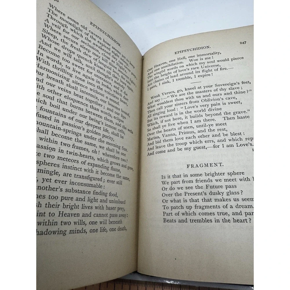 POEMS OF SHELLEY - 1922 HC LEATHER ANTIQUE -MACMILLAN & CO LONDON